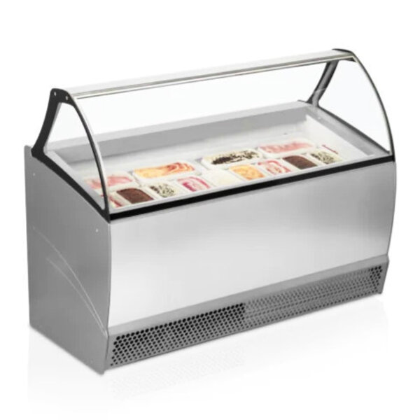 Schepijsvitrine | BERMUDA | 395L | 13x 5L | -14°C/-20°C | Geforceerd | Gekoelde Reserve | Wielen | 1670x800x1343(h)mm