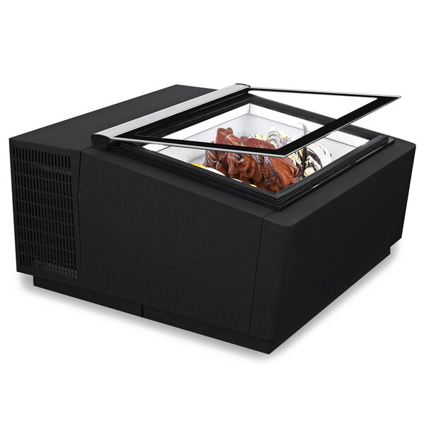 Schepijsvitrine | Zwart | 3x 5L | -16°C/-18°C | Statisch | Scharnier Achter | 670x750x375(h)mm