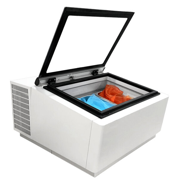 Schepijsvitrine | Wit | 3x 5L | -16°C/-18°C | Statisch | Scharnier Achter | 670x750x375(h)mm