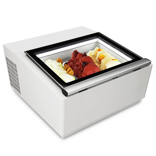 Schepijsvitrine | Wit | 3x 5L | -16°C/-18°C | Statisch | Scharnier Voor | 670x750x375(h)mm