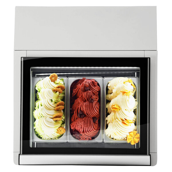 Schepijsvitrine | Wit | 3x 5L | -16°C/-18°C | Statisch | Scharnier Voor | 670x750x375(h)mm