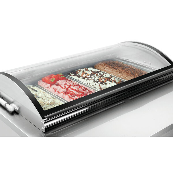 Schepijsvitrine | RVS | 4x 5L | -18°C/-25°C | Statisch | 805x665x350(h)mm