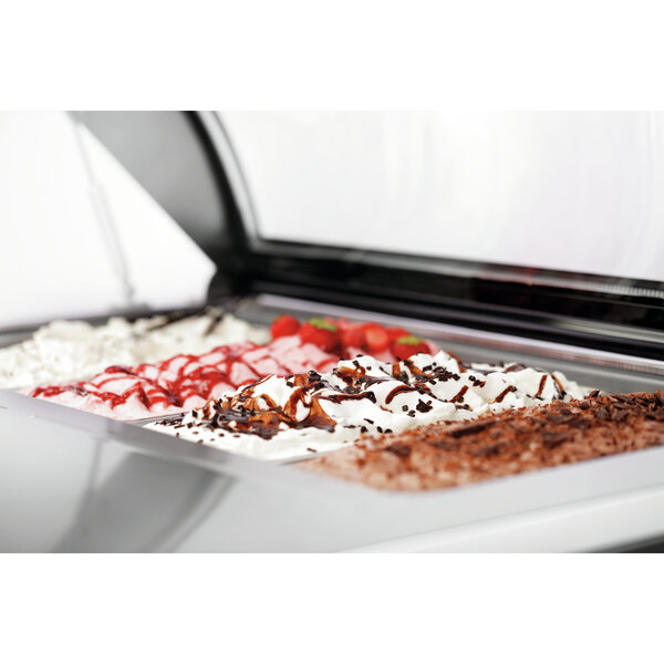 Schepijsvitrine | RVS | 4x 5L | -18°C/-25°C | Statisch | 805x665x350(h)mm