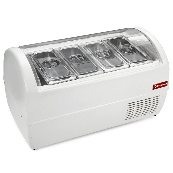 Schepijsvitrine | BABYGEL | Wit | 4x 6.5L | -15°C/-18°C | Statisch | Scharnier Achter | 925x505x550(h)mm