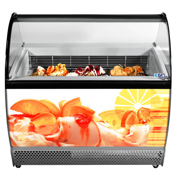 Schepijsvitrine | ISABELLA | 520L | 10x 5L | -14°C/-16°C | Statisch | Gekoelde Reserve | Wielen | 1317x906x1372(h)mm