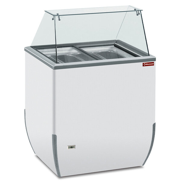 Schepijsvitrine | BRIO ICE | Energiezuinig | 170L | 4x 5L | -18°C/-25°C | Statisch | Gekoelde Reserve | Wielen | 780x640x1185(h)mm