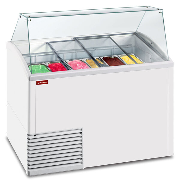 Schepijsvitrine | BIG EXPO LUX | 431L | 10x 5L | -15°C/-20°C | Statisch | Gekoelde Reserve | Wielen | 1341x725x1235(h)mm