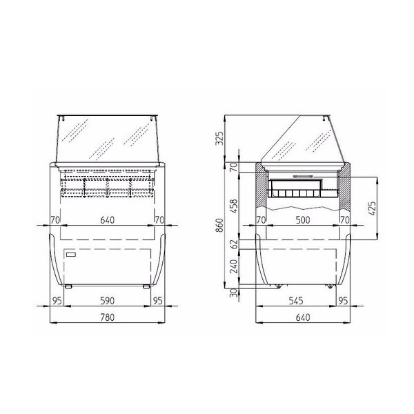 Schepijsvitrine | BRIO ICE | Energiezuinig | 170L | 4x 5L | -18°C/-25°C | Statisch | Gekoelde Reserve | Wielen | 780x640x1185(h)mm