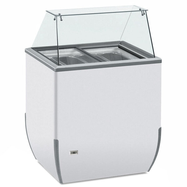 Schepijsvitrine | BRIO ICE | Energiezuinig | 170L | 4x 5L | -18°C/-25°C | Statisch | Gekoelde Reserve | Wielen | 780x640x1181(h)mm