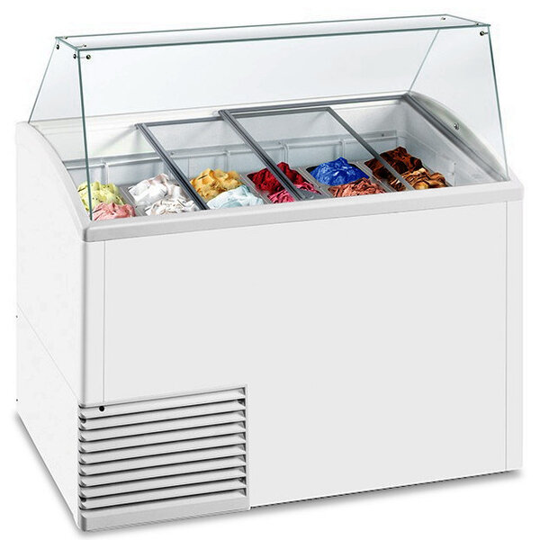 Schepijsvitrine | SLANT | 431L | 10x 5L | -15°C/-20°C | Statisch | Gekoelde Reserve | Wielen | 1341x725x1235(h)mm