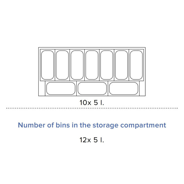 Schepijsvitrine | SLANT | 431L | 10x 5L | -15°C/-20°C | Statisch | Gekoelde Reserve | Wielen | 1341x725x1235(h)mm