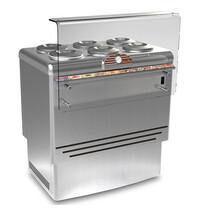 Framec Schepijsvitrine | DOLCE VITA LUXE | 240L | 6x 7.5L | -5°C/-20°C | Geforceerd | Gekoelde Reserve | Wielen | 965x758x1030(h)mm 