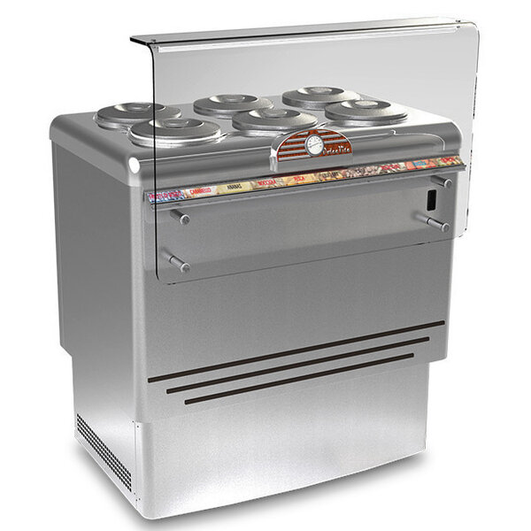 Schepijsvitrine | DOLCE VITA LUXE | 240L | 6x 7.5L | -5°C/-20°C | Geforceerd | Gekoelde Reserve | Wielen | 965x758x1030(h)mm