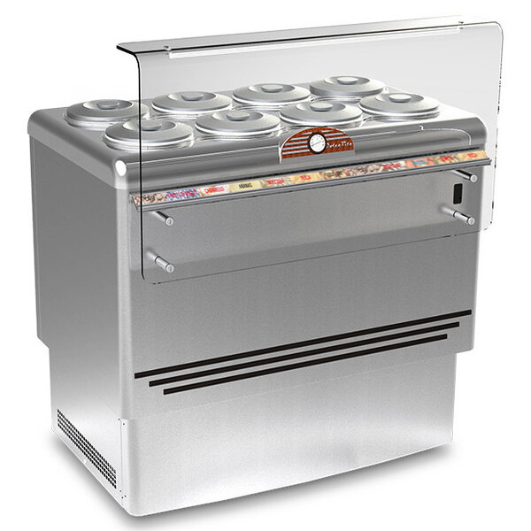 Schepijsvitrine | DOLCE VITA LUXE | 305L | 8x 7.5L | -5°C/-20°C | Geforceerd | Gekoelde Reserve | Wielen | 1105x807x1030(h)mm