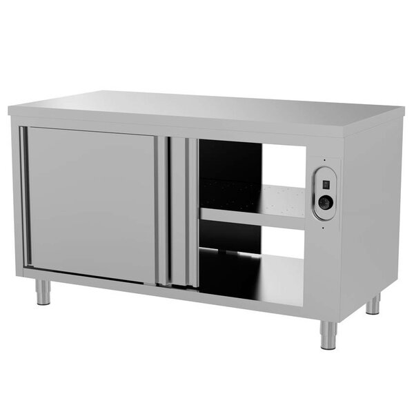 Warmhoudkast | RVS | 30°C/80°C | Geventileerd | Doorgeef-Schuifdeuren | 230V | Diepte 600 | Hoogte 850 | Breedte 1000-2000