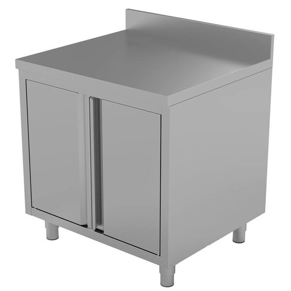 Werktafel | RVS | 2 Draaideuren | Achteropstand | 900x600x850(h)mm