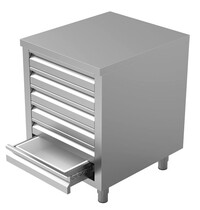 UNNINOX Pizzawerktafel | RVS | 6 Deegladen (EN600x400) | 500x700x850(h)mm