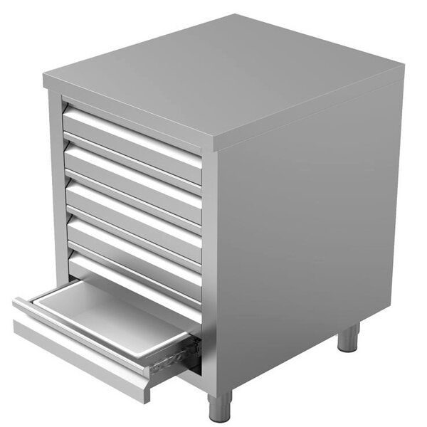Pizzawerktafel | RVS | 6 Deegladen (EN600x400) | 600x700x850(h)mm