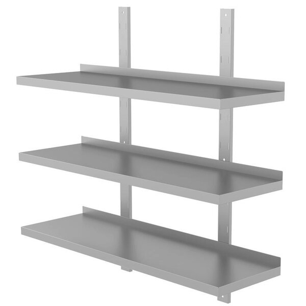 Wandschap | RVS | 3 Niveaus | Verstelbare Hoogte | Diepte 400 | Hoogte 1000 | Breedte 500-2000 | Incl. Bevestiging