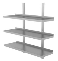 UNNINOX Wandschap | RVS | 3 Niveaus | Verstelbare Hoogte | Diepte 300 | Hoogte 1000 | Breedte 500-2000 | Incl. Bevestiging 