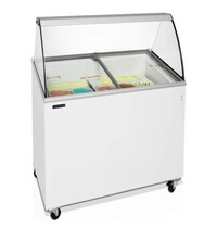 Tefcold Schepijsvitrine | ICECREAM | 264L | 7x 5L | -14°C/-24°C | Statisch | Gekoelde Reserve | Wielen | 1010x615x1295(h)mm