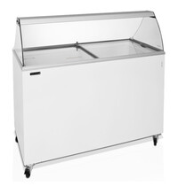 Tefcold Schepijsvitrine | ICECREAM | 401L | 10x 5L | -14°C/-24°C | Statisch | Gekoelde Reserve | Wielen | 1300x630x1250(h)mm