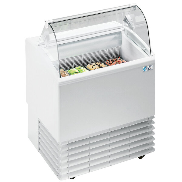 Schepijsvitrine | ISETTA | 245L | 4x 5L | -14°C/-16°C | Statisch | Gekoelde Reserve | Wielen | 824x760x1176(h)mm