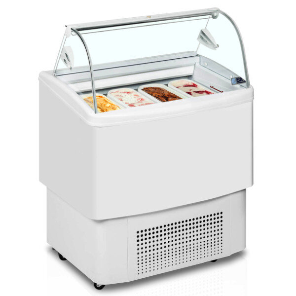 Schepijsvitrine | FIJI | 218L | 4x 5L | -14°C/-16°C | Geforceerd | Gekoelde Reserve | Wielen | 824x630x1247(h)mm