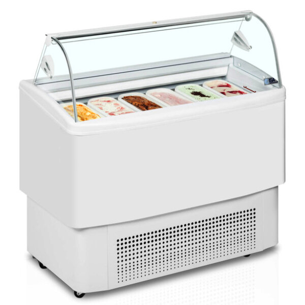 Schepijsvitrine | FIJI | 339L | 6x 5L | -14°C/-16°C | Geforceerd | Gekoelde Reserve | Wielen | 1214x630x1247(h)mm
