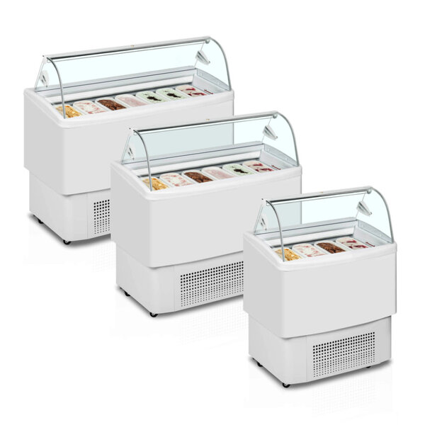 Schepijsvitrine | FIJI | 383L | 7x 5L | -14°C/-16°C | Geforceerd | Gekoelde Reserve | Wielen | 1354x630x1247(h)mm