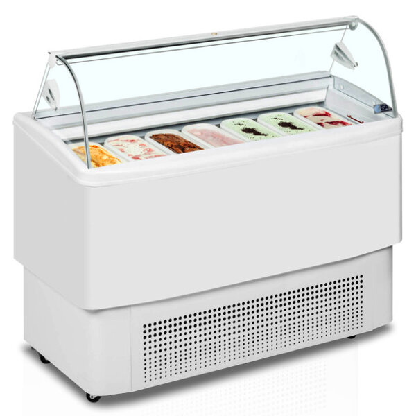 Schepijsvitrine | FIJI | 383L | 7x 5L | -14°C/-16°C | Geforceerd | Gekoelde Reserve | Wielen | 1354x630x1247(h)mm