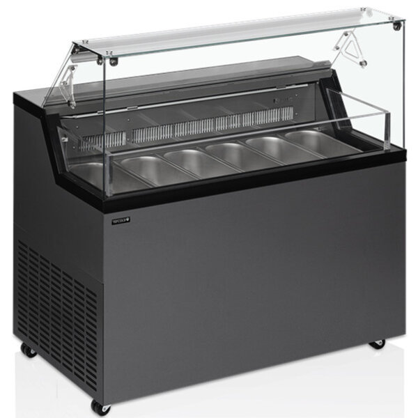 Schepijsvitrine | MIRABELLA | 276L | 6x 5L | -5°C/-20°C | Statisch | Gekoelde Reserve | Wielen | 1187x677x1190(h)mm