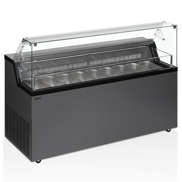 Schepijsvitrine | MIRABELLA | 439L | 9x 5L | -5°C/-20°C | Statisch | Gekoelde Reserve | Wielen | 1652x677x1190(h)mm