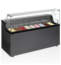 Tefcold Schepijsvitrine | MIRABELLA | 439L | 9x 5L | -5°C/-20°C | Statisch | Gekoelde Reserve | Wielen | 1652x677x1190(h)mm