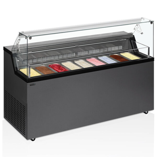 Schepijsvitrine | MIRABELLA | 439L | 9x 5L | -5°C/-20°C | Statisch | Gekoelde Reserve | Wielen | 1652x677x1190(h)mm
