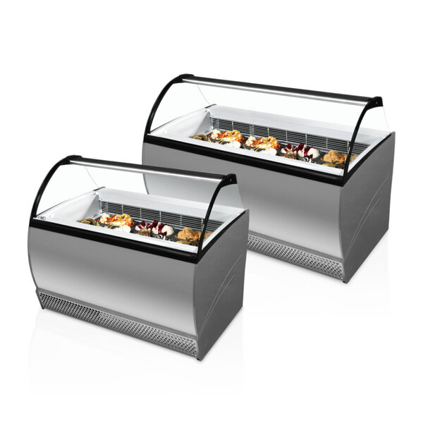 Schepijsvitrine | ISABELLA | 520L | 10x 5L | -14°C/-16°C | Statisch | Gekoelde Reserve | Wielen | 1317x906x1372(h)mm