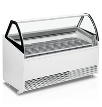 ISA Schepijsvitrine | BERMUDA VIEW | 395L | 13x 5L | -14°C/-16°C | Geforceerd | Gekoelde Reserve | Wielen | 1670x814x1354(h)mm 