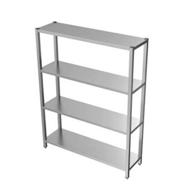Voorraadrek | RVS | 4 Schappen | Diepte 600 | Hoogte 1800 | Breedte 800-2000 | Zelfmontage