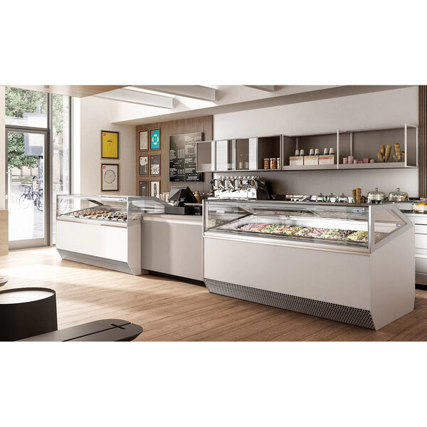 Schepijsvitrine | MILLENNIUM | 118L | 12x 5L | -14°C/-20°C | Geforceerd | Wielen | 1166x1054x1356(h)mm