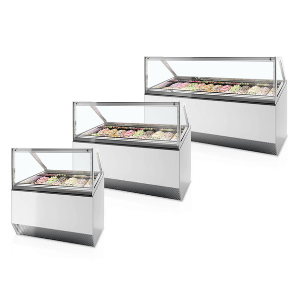 Schepijsvitrine | MILLENNIUM | 118L | 12x 5L | -14°C/-20°C | Geforceerd | Wielen | 1166x1054x1356(h)mm