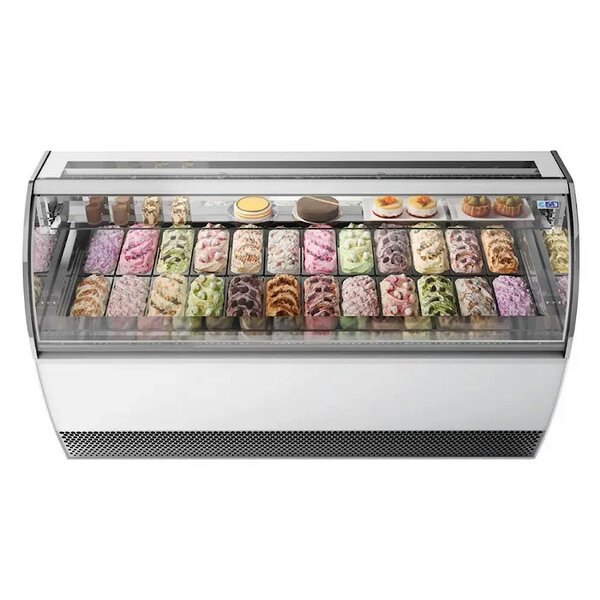 Schepijsvitrine | MILLENNIUM | 181L | 18x 5L | -14°C/-20°C | Geforceerd | Wielen | 1661x1080x1356(h)mm