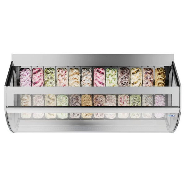 Schepijsvitrine | MILLENNIUM | 241L | 24x 5L | -14°C/-20°C | Geforceerd | Wielen | 2156x1080x1356(h)mm