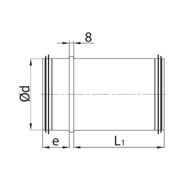 Spirobuis | Verlengde Schuifverbinding | Afdichtingsrubbers | Insteek 36/284mm | Ø125x328mm