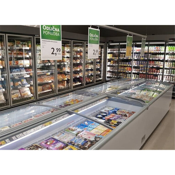 Supermarkt Koel-/Vrieskist | SHALLOW | Kop-Element | 540L | Wit | -18°C/-24°C & -1°C/+15°C | Statisch | Schuifdeksels | 1990x920x790(h)mm