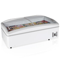 Tefcold Supermarkt Koel-/Vrieskist | SHALLOW | Kop-Element | 540L | Wit | -18°C/-24°C & -1°C/+15°C | Statisch | Schuifdeksels | 1990x920x790(h)mm 
