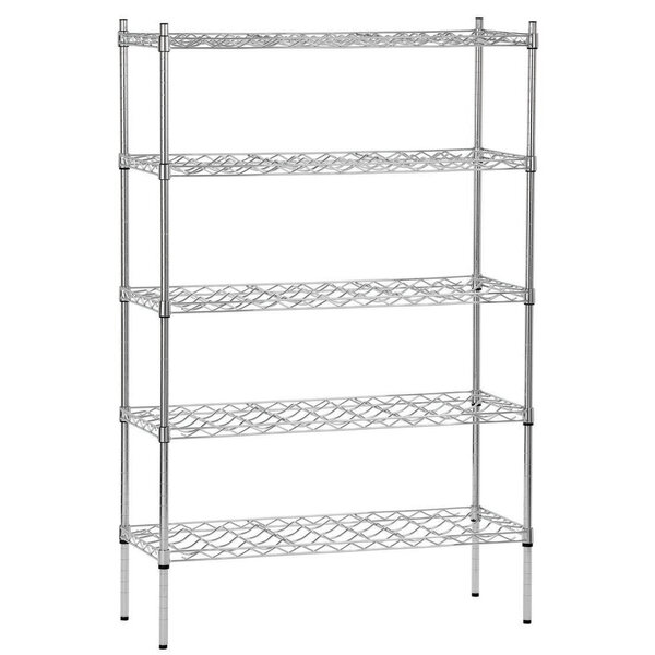 Wijnrek | Verchroomd Staal | 5 Niveaus | Cap. 45x 75cl | 900x350x1390(h)mm