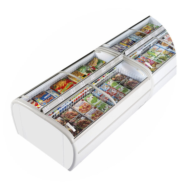 Koel-/Vrieseiland | TWIN | 1697L | Grijs | -18°C/-24°C & -1°C/+15°C | Statisch | Schuifdeksels | 2150x1465x930(h)mm