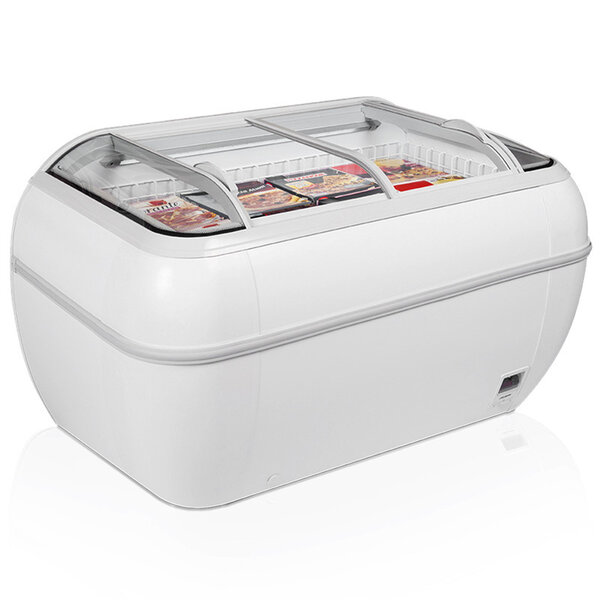 Supermarkt Vrieskist | TWIN | Kop-Element | 425L | Wit | -18°C/-24°C | Statisch | Schuifdeksels | 1470x812x915(h)mm