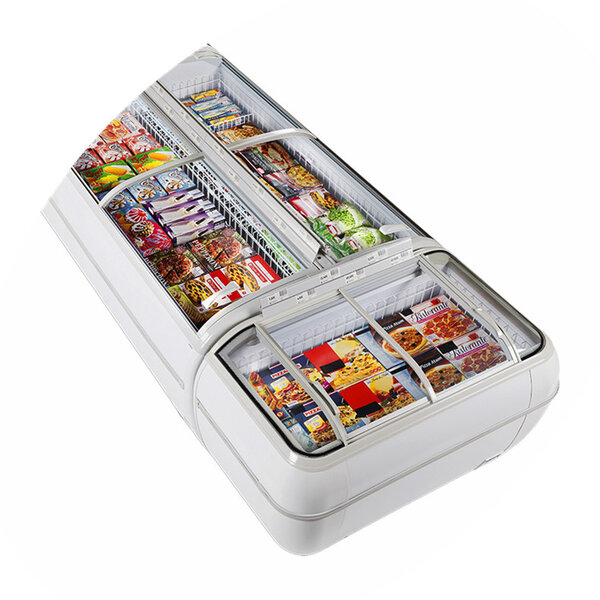 Supermarkt Vrieskist | TWIN | Kop-Element | 425L | Grijs | -18°C/-24°C | Statisch | Schuifdeksels | 1470x812x915(h)mm