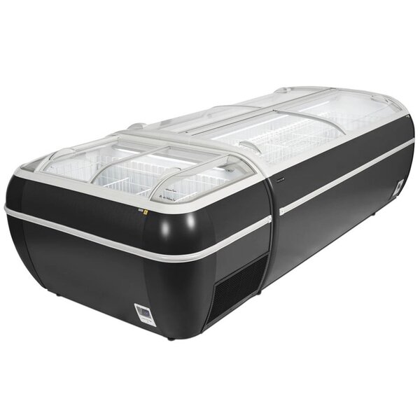 Supermarkt Koel-/Vrieskist | TWIN | Kop-Element | 425L | Zwart | -18°C/-24°C & -1°C/+15°C | Statisch | Schuifdeksels | 1470x812x915(h)mm